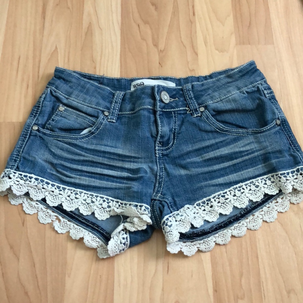 Lace Denim Shorts